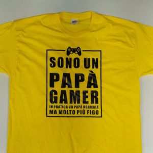 maglietta stampata sono un papà gamer